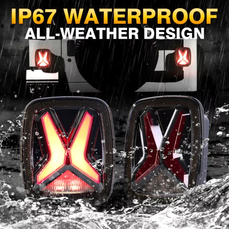 The LED DRL Tail Lights - X-Men are IP67 waterproof.