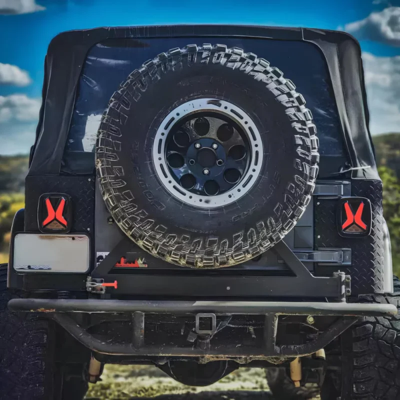 Image showing the X-Men Tail Lights installed on the Wrangler.