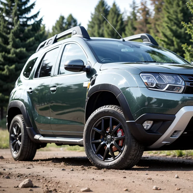 Front view of the Dacia Duster 2010-17 lifted 4cm