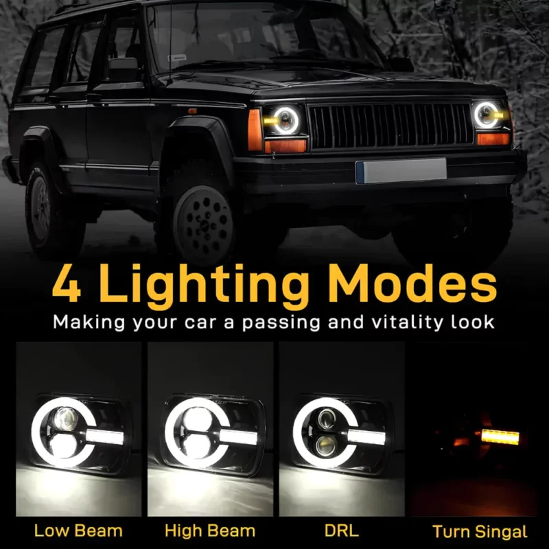 Image showing the lighting functions: Daytime Running Lights (DRL), turn signal, low and high beam