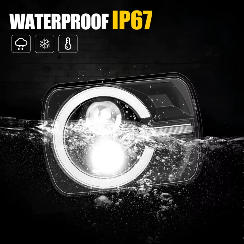 The LED DRL headlights - Small Angel are IP67 waterproof.