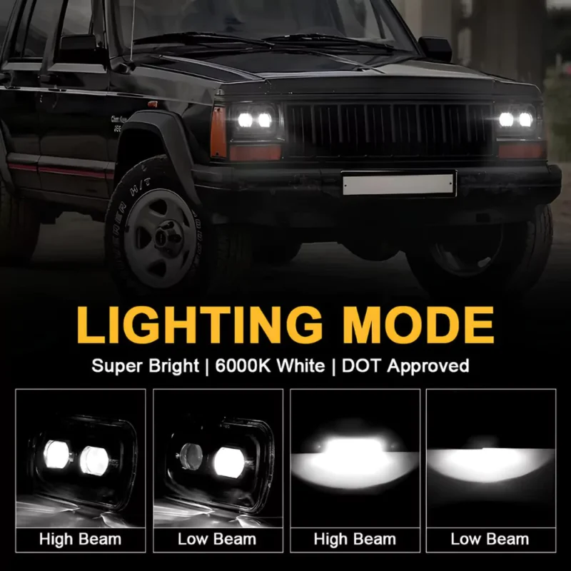 Image showing the lighting functions: low and high beam.