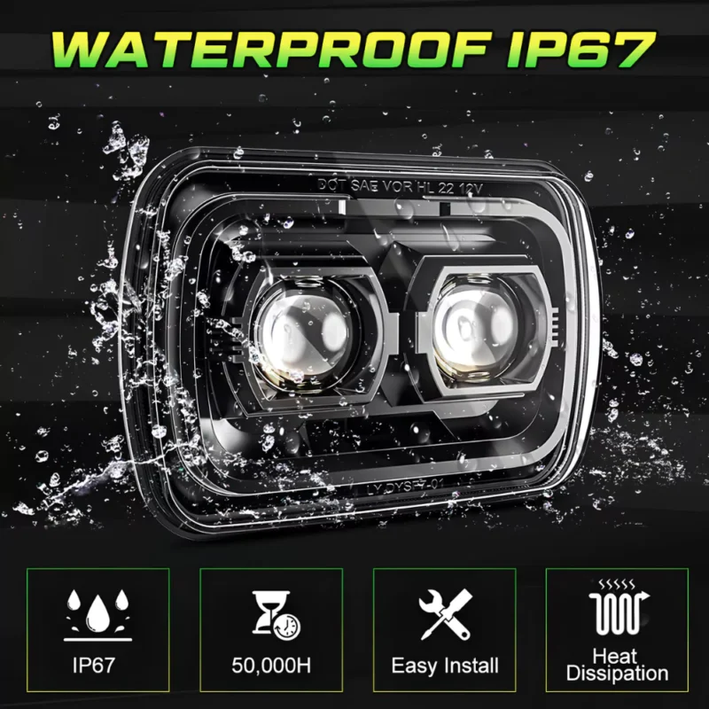 The LED headlights - Tomytronic are IP67 waterproof.