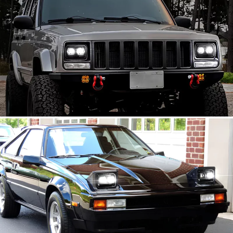 Image showing the Tomytronic headlights installed on the Cherokee and Celica.