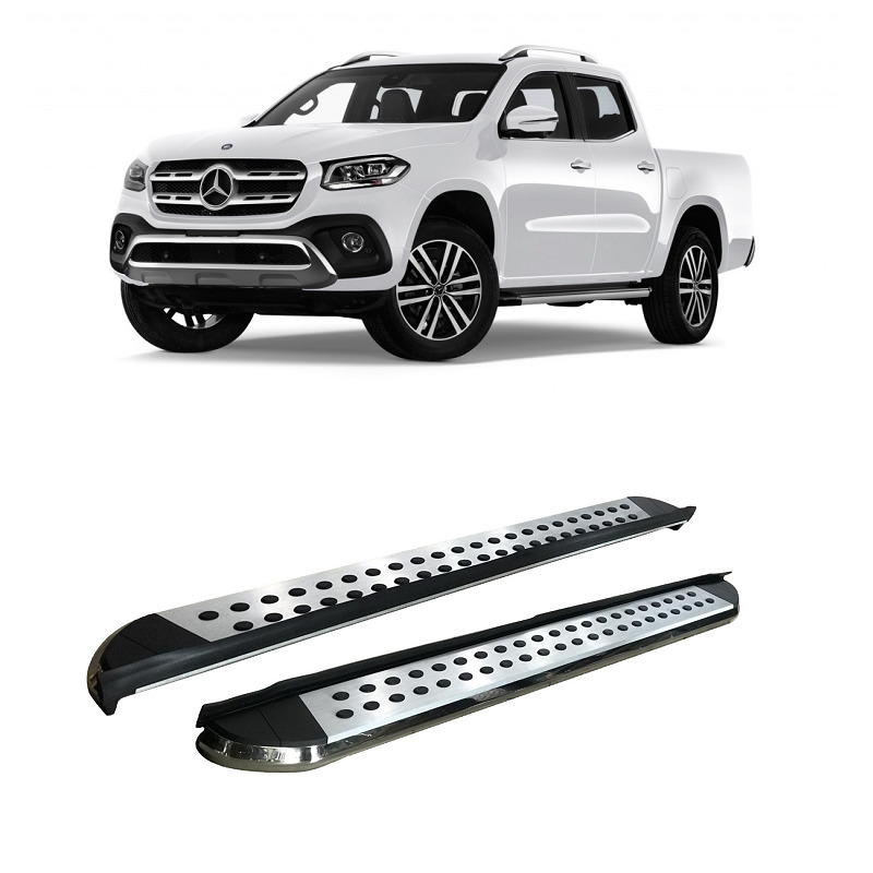 Thumbnail / main presentation photo of the Mercedes X-Class 2017-20 Aluminum Side Steps - Silver Combo.