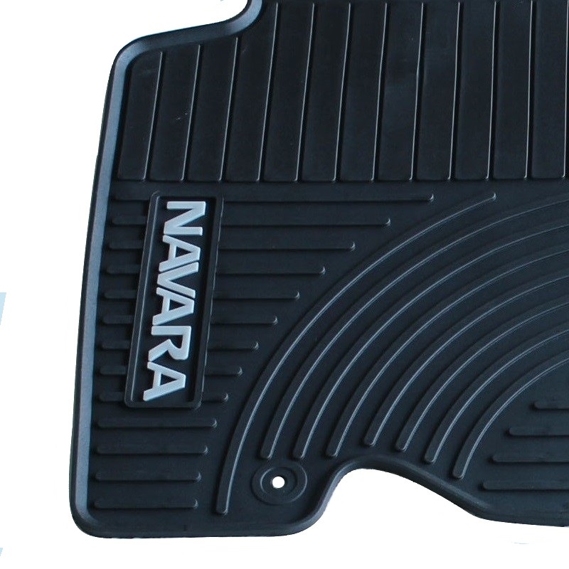 Nissan Navara D40 2005-11 OEM Rubber Floor Mats Product Navara Logo Close View