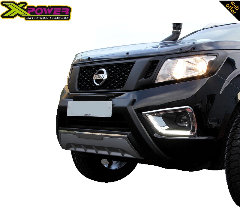 DRL LED Fog lamp covers / Fog light covers side view applied on the truck.
