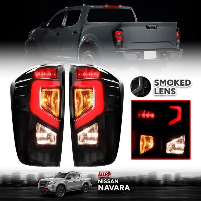 Led Oem Tail Lights Nissan Navara NP300 Smoked Led with halogen (1)