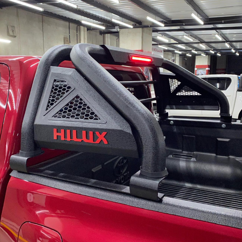 Image showing the Toyota Hilux Revo/Rocco 2015+ Roll Bar Two Pipe installed on a Toyota Hilux Revo/Rocco.