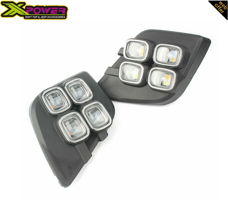 DRL LED Fog Lamps / Fog Lights Front And Side View
