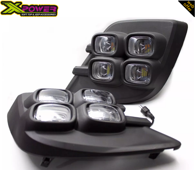 DRL LED Fog Lamps / Fog Lights Front And Top View