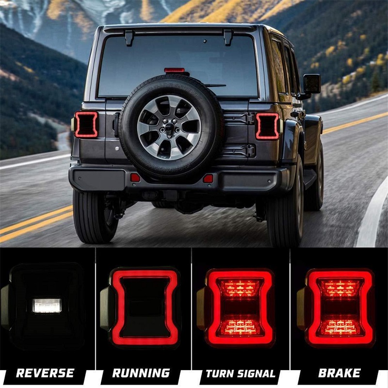 Jeep Wrangler JL G1 Smoked LED Tail Lights [4 Functions]