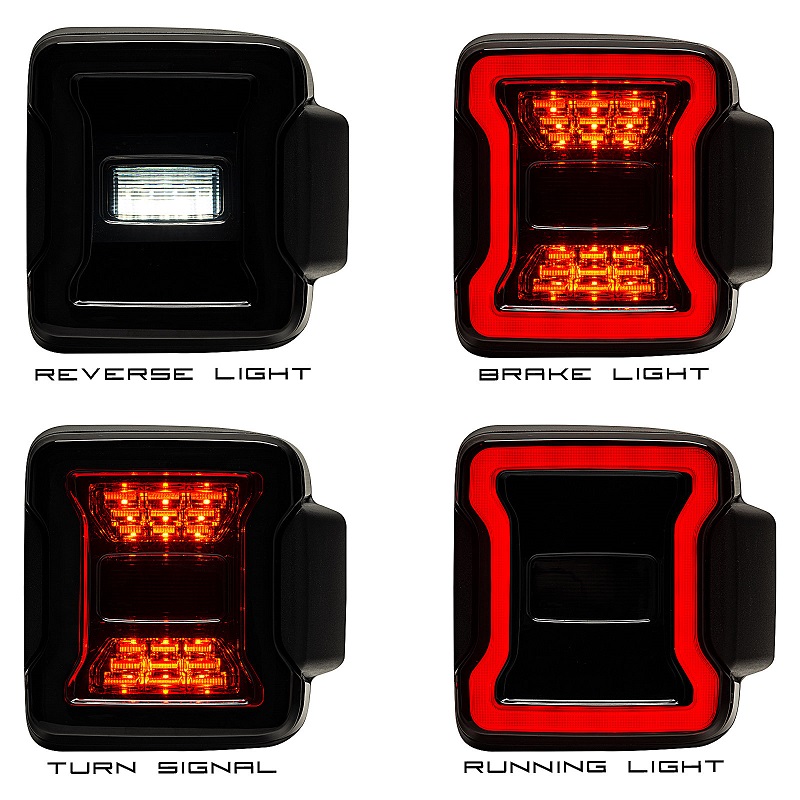 Jeep Wrangler JL G1 Smoked LED Tail Lights Functions
