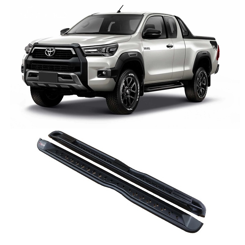 Thumbnail / main presentation photo of the Toyota Hilux 2020+ Steel Side Steps - TRD.