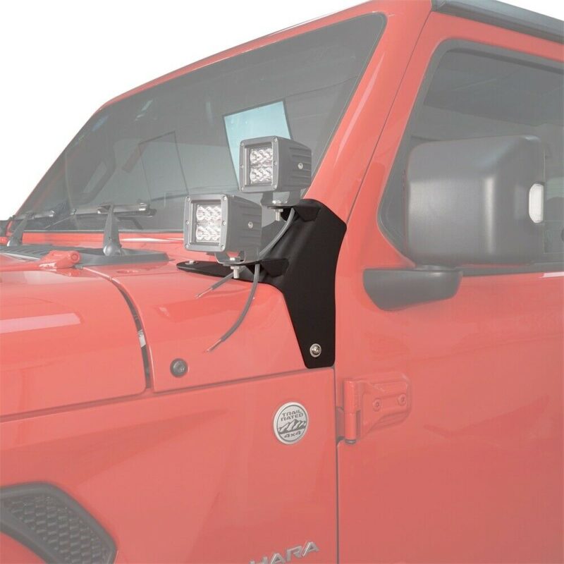 Jeep Wrangler JL Dual LED Light Hood Mounting Brackets Product