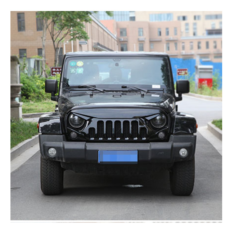 Jeep Wrangler JK Front Grille - Angry Skull Applied