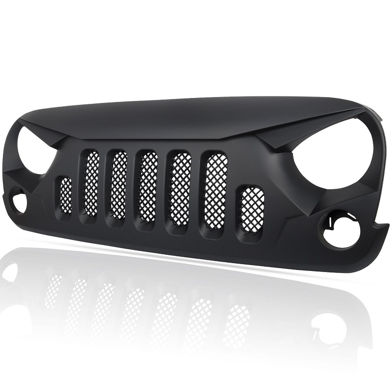 Jeep Wrangler JK Front Grille [Angry Skull] Front View