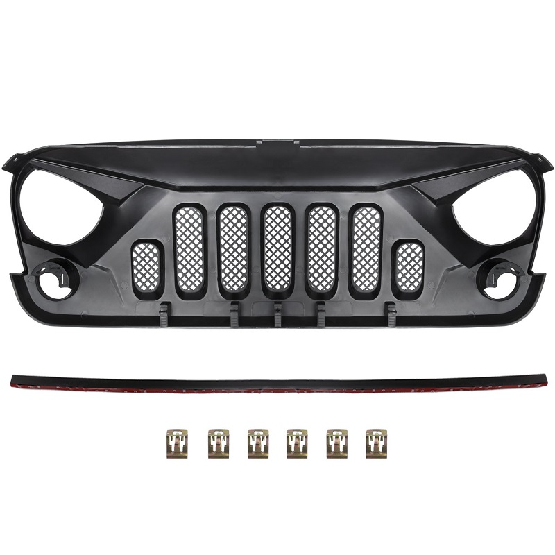 Jeep Wrangler JK Front Grille [Angry Skull] Components