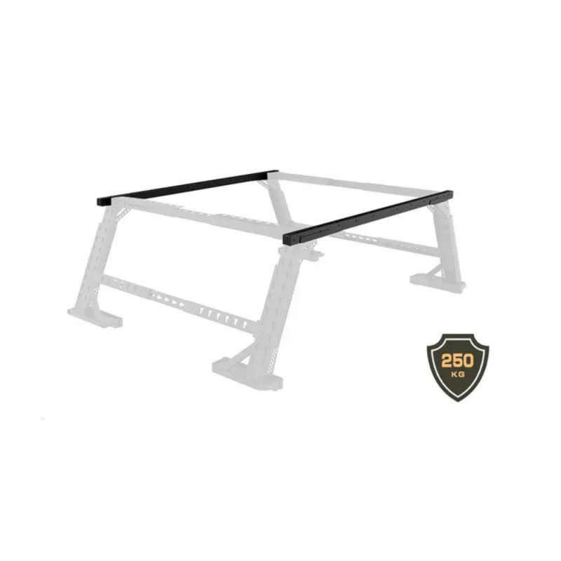 Product demo photo: Adjustable roll cage/bed rack - WildLand. The photo shows with a symbol that indicates that it has a weight capacity of up to 250 kg or 551lbs.