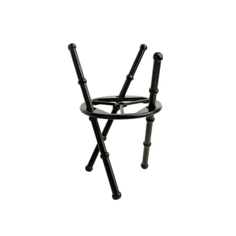 Top view of the Multifunction Outdoor Camping Cookware Tripod - WildLand. Three bars connected by a black metal ring.