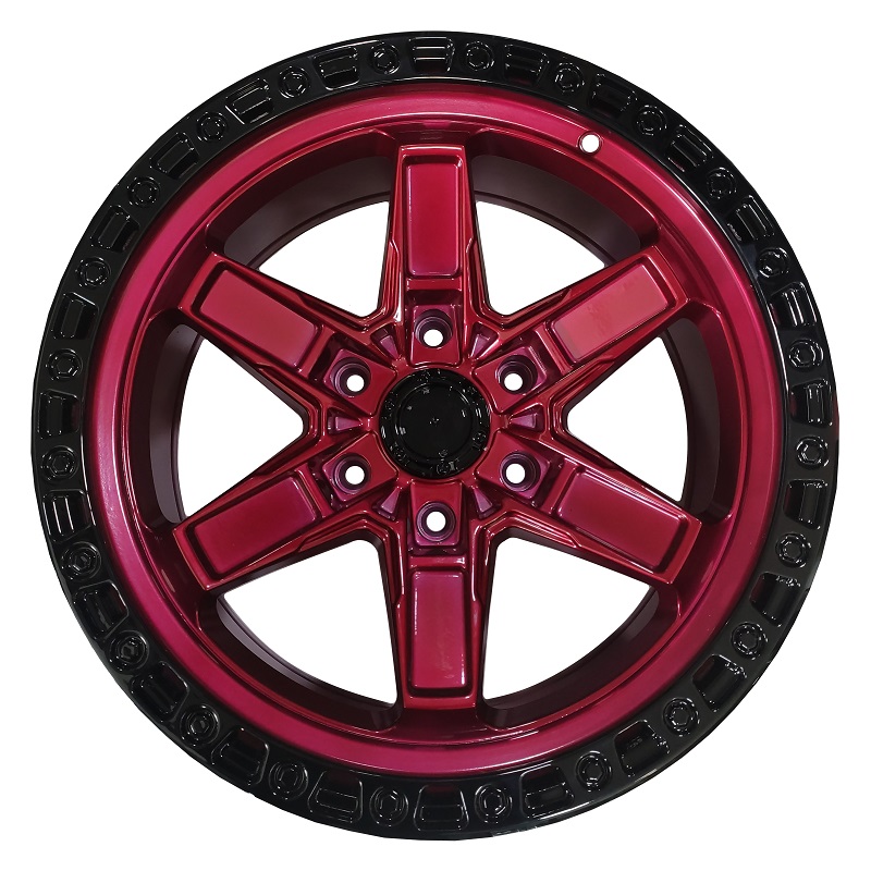 Product display photo of the Aluminum Wheels 18″ 6×139.7 - Fuel Off Road Kicker [Red]
