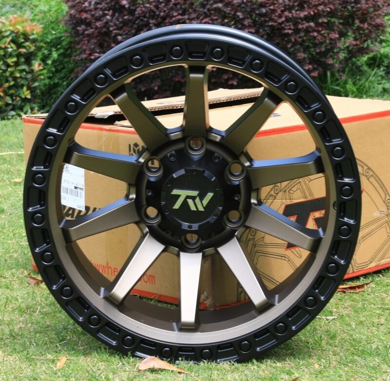 Front view of TW Wheels T21 Bronze displayed on grass