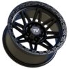 Aluminum Wheels 17″ 6×139.7 - TW Wheels T23 Vector Full Black Side View