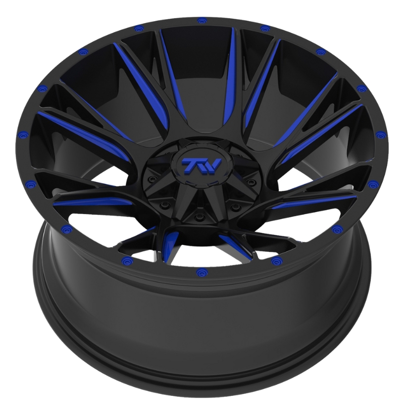 Aluminum Wheels 20″ 6×135/6×139.7 - TW Wheels T12 Blade Blue Side View