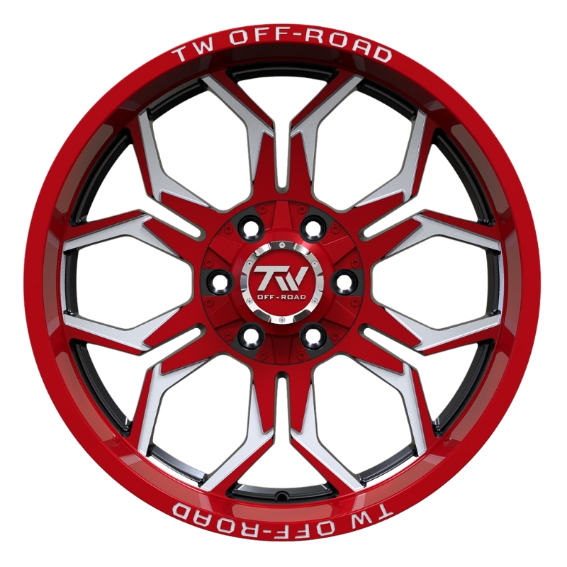 Product display photo of the Aluminum Wheels 20″ 6×135/6×139.7 - TW Wheels TF1 Red