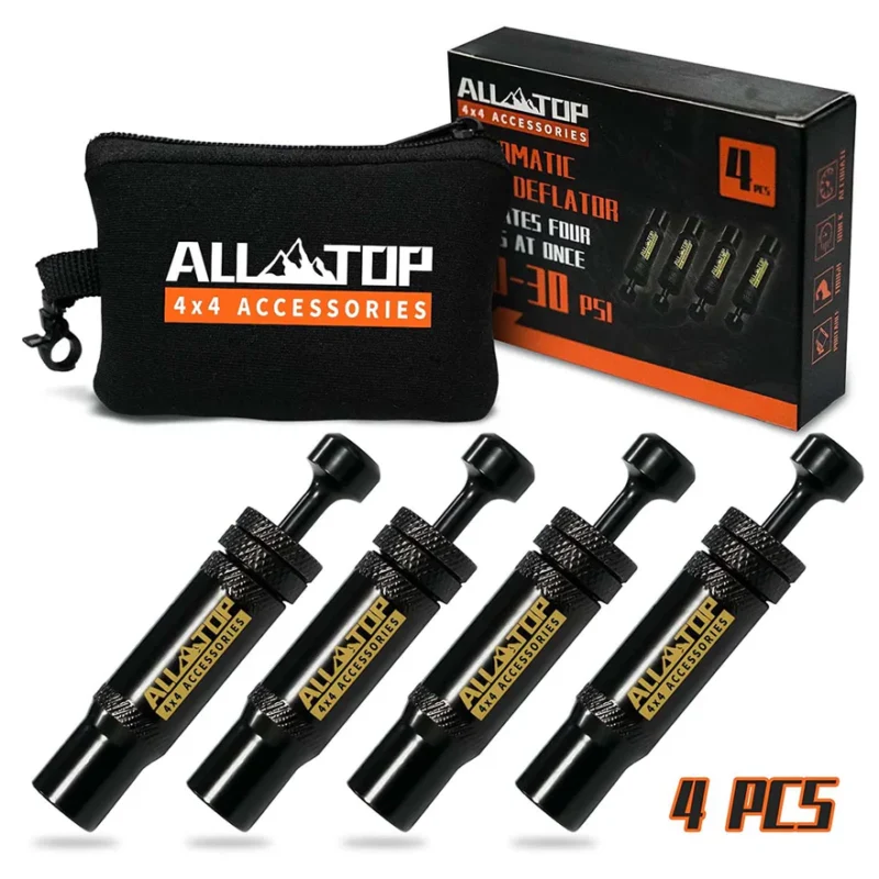 ALL-TOP Adjustable Auto-Stop Tire Deflator Valve Kit (10-30 PSI) 4 PCS