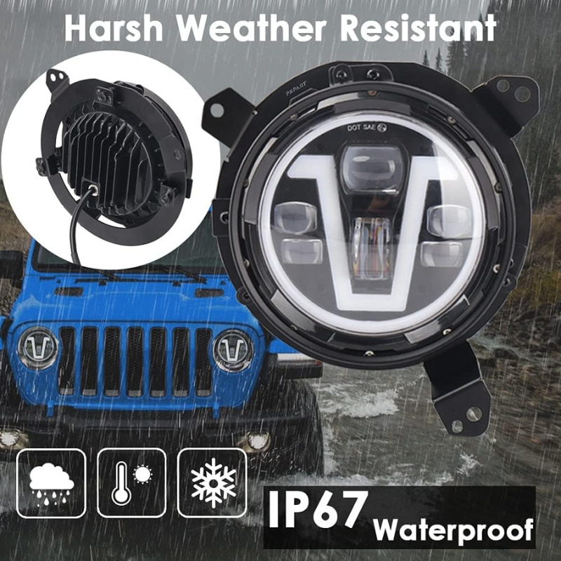 Jeep Wrangler JL / Gladiator 7″ LED DRL Headlights Waterproof