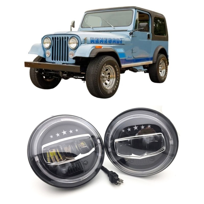 Jeep Wrangler CJ 7″ LED Headlights - [Stars] Thumbnail