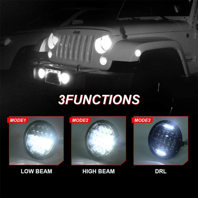 Jeep Wrangler CJ/TJ/JK 7″ LED Headlights [Type 1] Functions