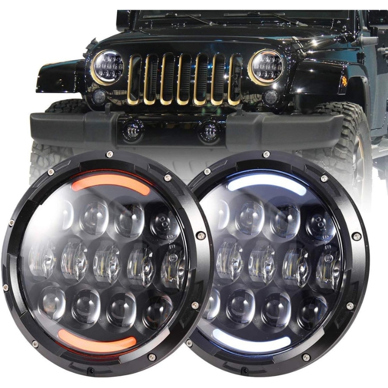 Jeep Wrangler CJ/TJ/JK 7″ LED Headlights [Type 3] Applied