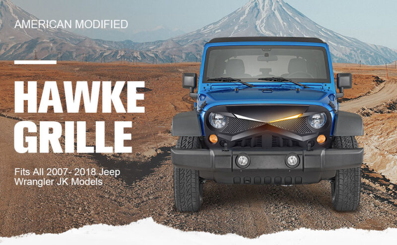 Jeep Wrangler JK DRL LED Front Grille - Hawke Fitment