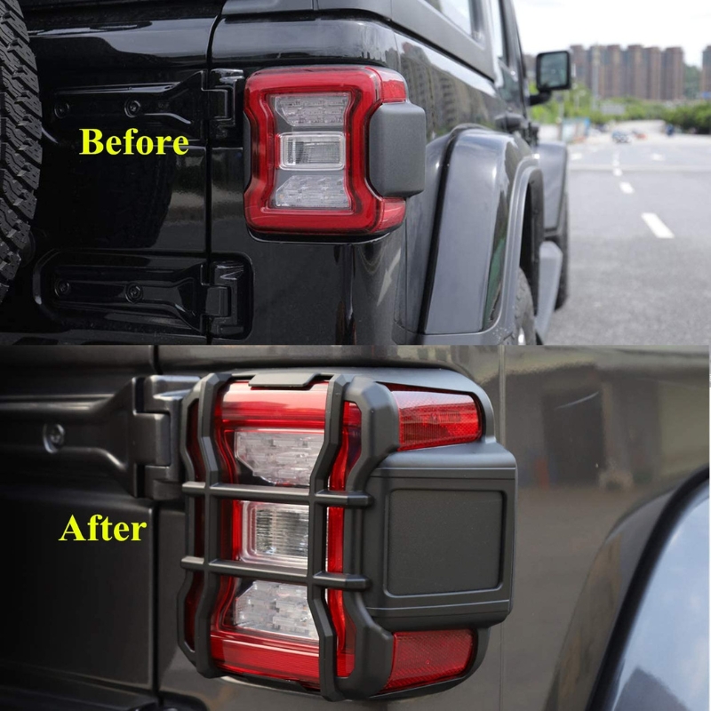 Wrangler JL Taillight Guards Before-After